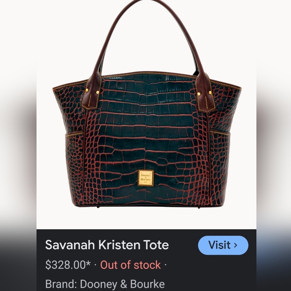 Dooney Bourke Croc Savannah Kristen Bag Large - Picture 13 of 16